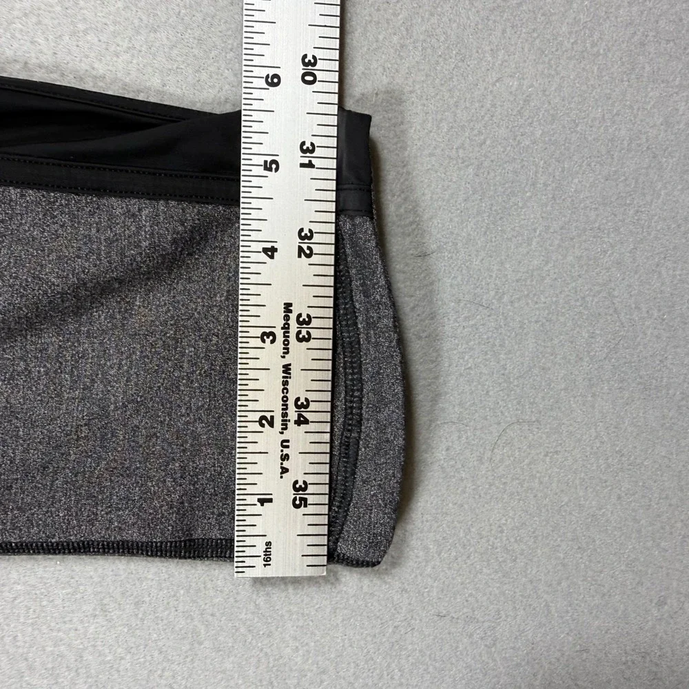 Lululemon Gray Heathered Black Side Stripe High Rise Crop Leggings‎ Womens 6